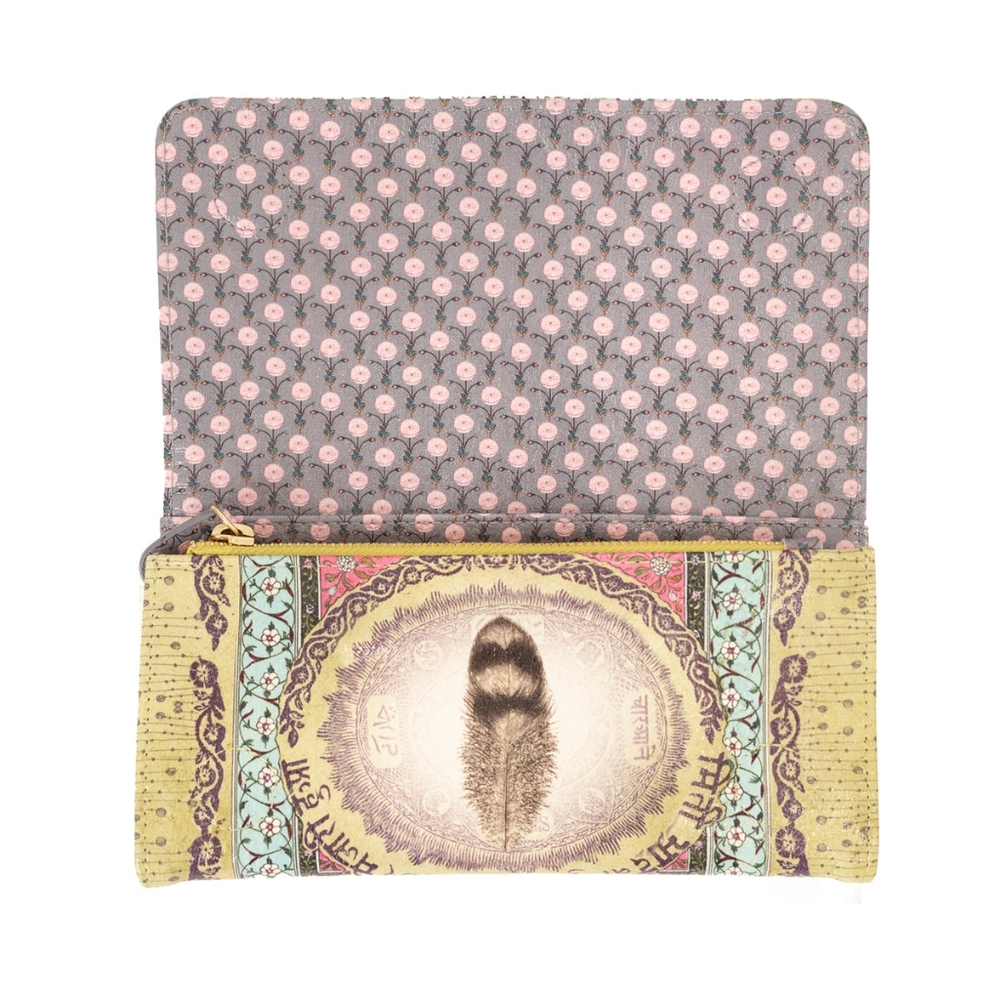 Papaya Art - Love Feather Tri Fold Wallet Vegan Leather - Picture 3 of 4